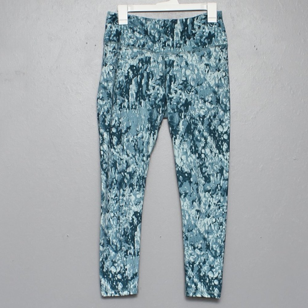 Z by Zella abstract print teal monochromatic leggings